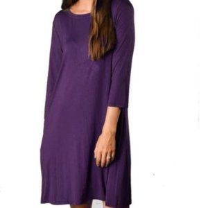 Plum Pocket Tunic Business Casual Dress